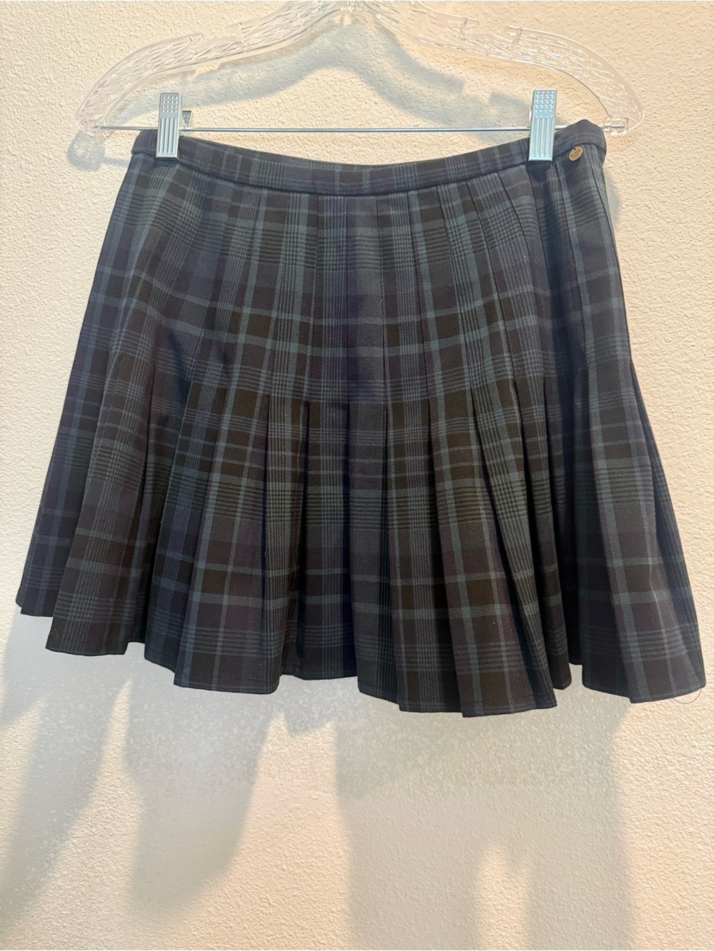 Superdry Black Plaid Sport Skirt